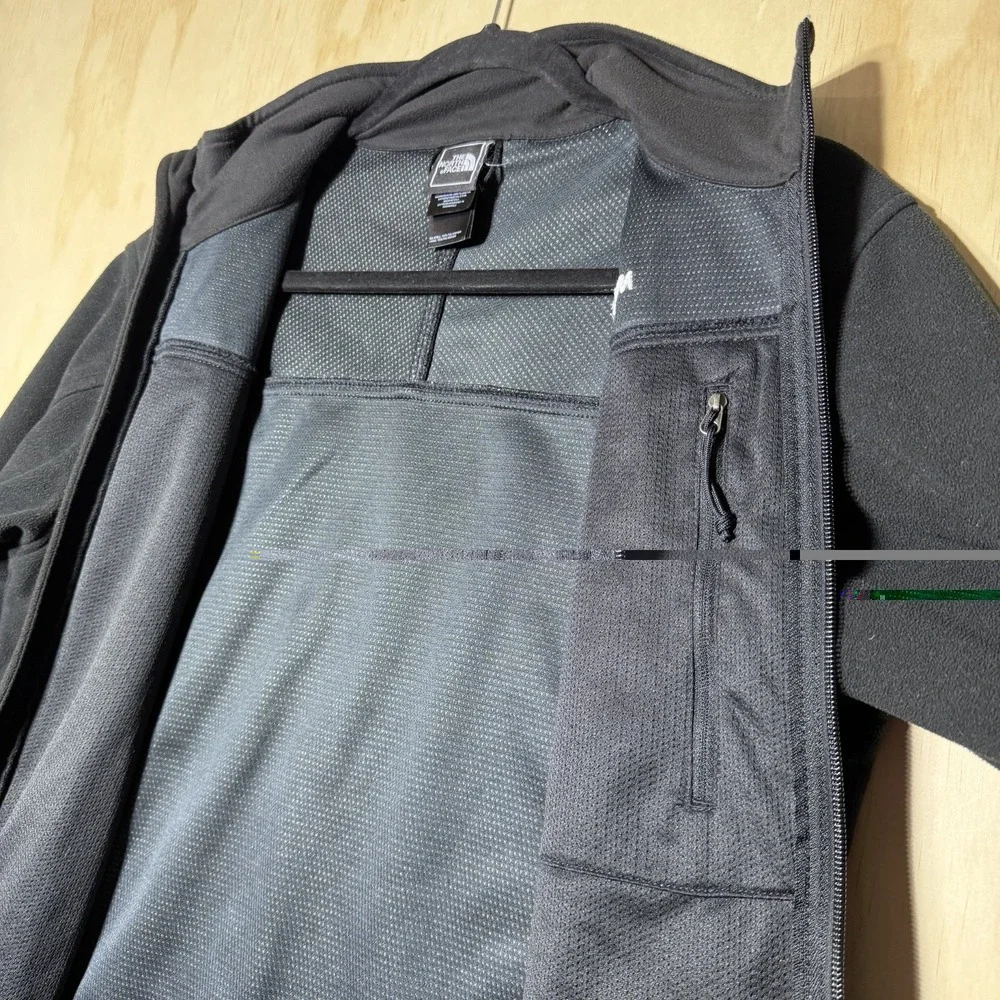 The North Face Mens Black Full Zip Fleece Jacket Outdoor Hiking Size S